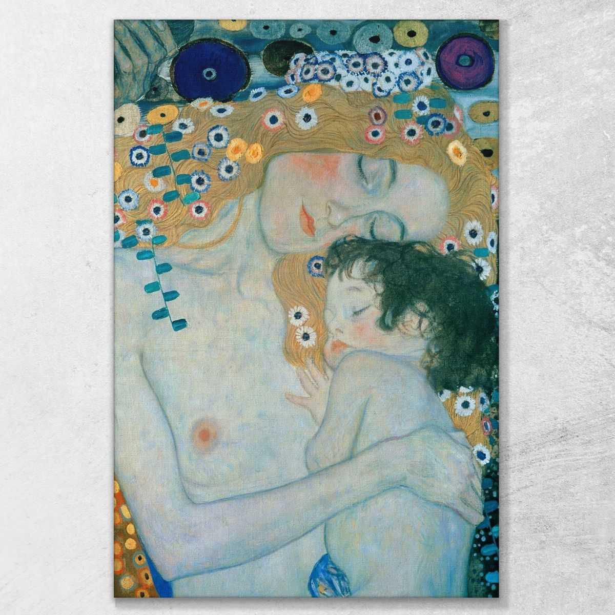 ภาพแคนวาส ตกแต่งบ้าน กรอบลอย Gustav Klimt The Three Ages Of Woman Fragment KG66