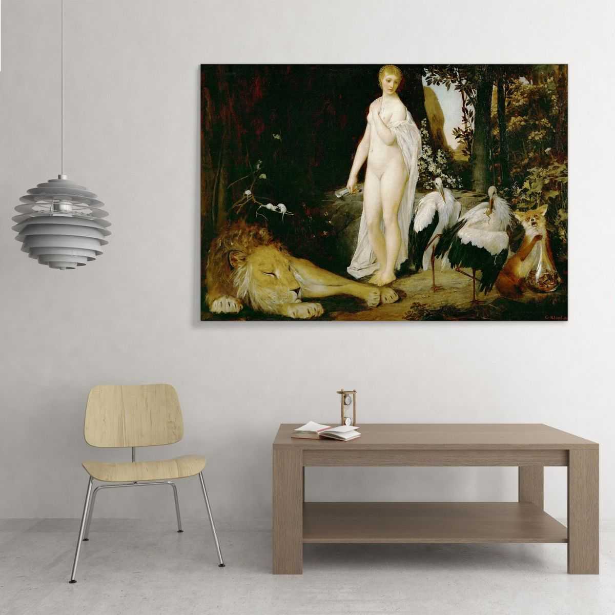 Nude With Animals In A Fairy Tale Landscape Gustav Klimt canvas print KG67