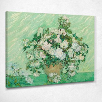 Still Life Vase With Pink Roses Van Gogh Vincent canvas print vvg34