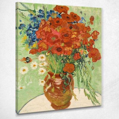 Vase With Cornflowers And Poppies Van Gogh Vincent canvas print vvg39