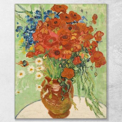 Vase With Cornflowers And Poppies Van Gogh Vincent canvas print vvg39