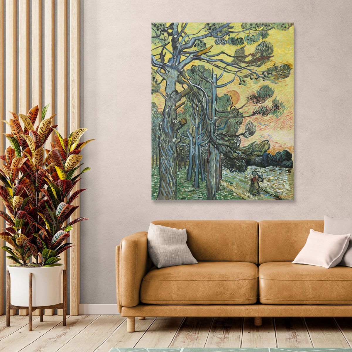 Pine Trees At Sunset Van Gogh Vincent canvas print vvg68
