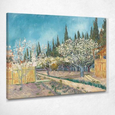 Orchard In Bloom, Bordered By Cypresses Van Gogh Vincent canvas print vvg76
