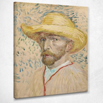 Self-Portrait With Straw Hat Van Gogh Vincent canvas print vvg90