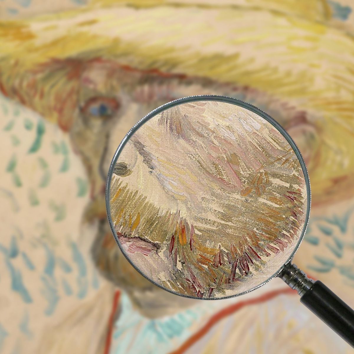 Self-Portrait With Straw Hat Van Gogh Vincent canvas print vvg90