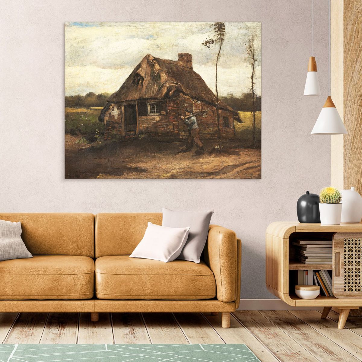 A Cottage With A Peasant Coming Back Home Van Gogh Vincent canvas print vvg116