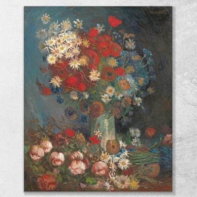 Still Life With Meadow Flowers And Roses Van Gogh Vincent canvas print vvg164