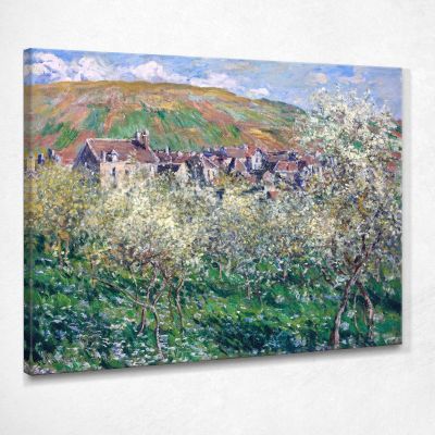 Plum Trees In Blossom At Vetheuil, 1879 Monet Claude canvas print mnt44
