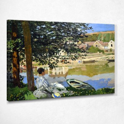 River Scene At Bennecourt, 1868 Monet Claude canvas print mnt53