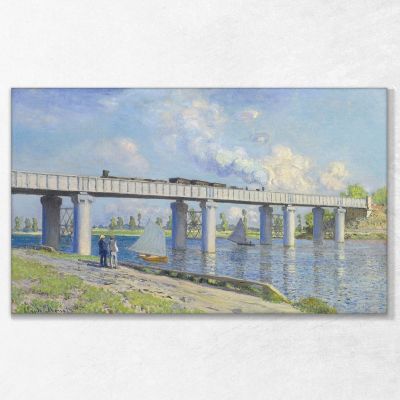 The Railroad Bridge At Argenteuil, 1873 Monet Claude canvas print mnt87