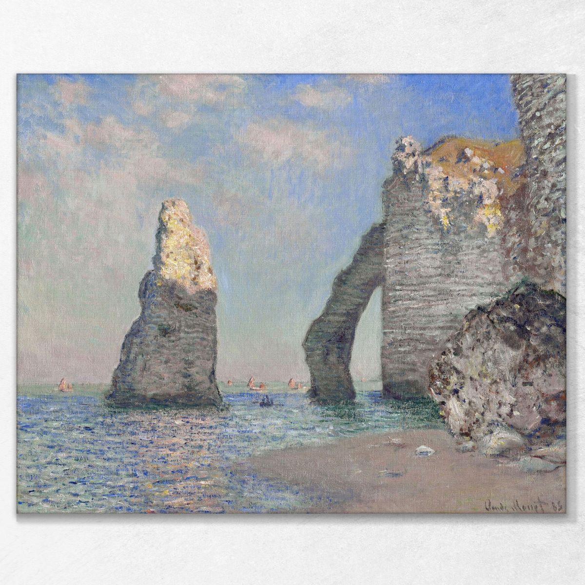 The Rock Needle And The Porte D'Aval, 1885 Monet Claude canvas print mnt92