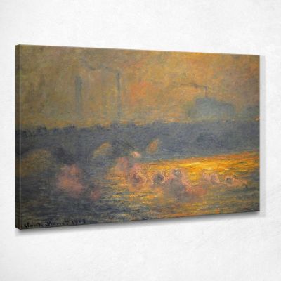Waterloo Bridge, Sunlight Effect With Smoke, 1903 Monet canvas print mnt112