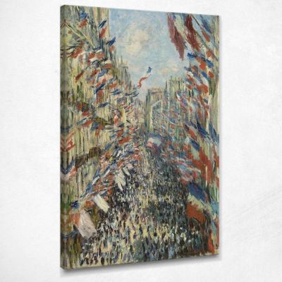 The Rue Montorgueil In Paris. Celebration Of June 30, 1878 Monet canvas mnt128