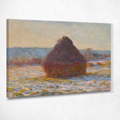 Grainstack In The Sunlight, Snow Effect Monet Claude canvas print mnt134