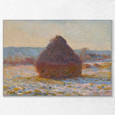 Grainstack In The Sunlight, Snow Effect Monet Claude canvas print mnt134