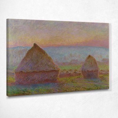 Grainstacks At Giverny The Evening Sun Monet Claude canvas print mnt135