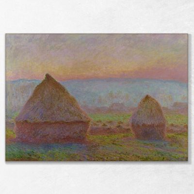 Grainstacks At Giverny The Evening Sun Monet Claude canvas print mnt135