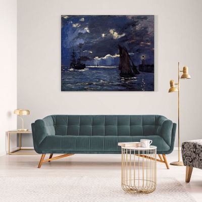 A Seascape, Shipping By Moonlight Monet Claude canvas print mnt150