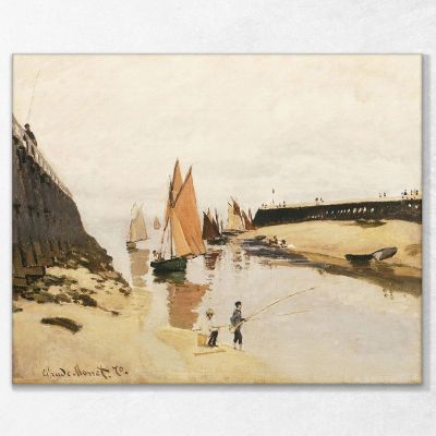 Breakwater At Trouville, Low Tide Monet Claude canvas print mnt154