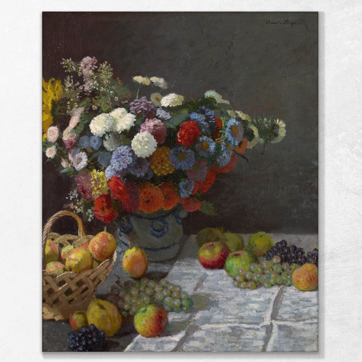 Still Life With Flowers And Fruit (1870) Monet Claude canvas print mnt156