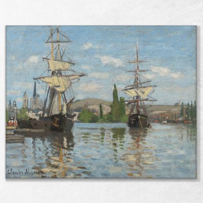 Ships Riding On The Seine At Rouen Monet Claude canvas print mnt166