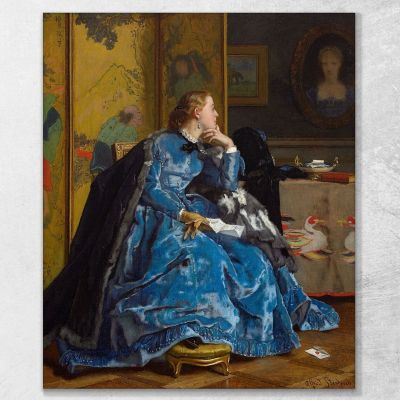 A Duchess The Blue Dress Alfred Stevens stal2 canvas print 