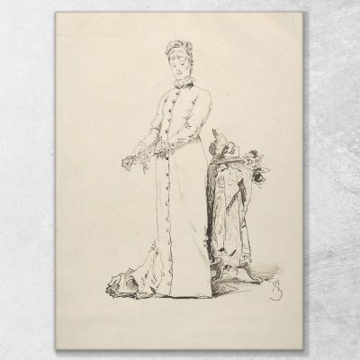 A Standing Young Lady Taking Off Her Gloves Alfred Stevens stal4 canvas print 