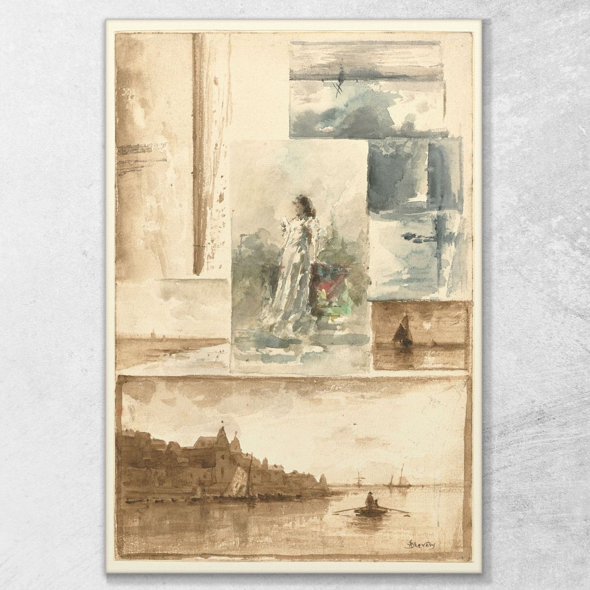 A Trompe L'Oeil Collage Alfred Stevens stal6 canvas print 