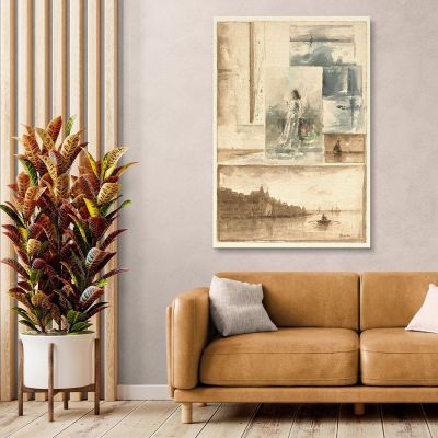 A Trompe L'Oeil Collage Alfred Stevens stal6 canvas print 