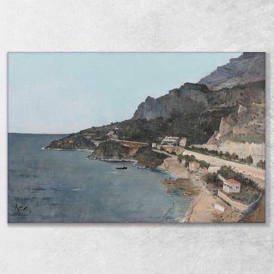 Cap D'Ail View Taken From Palace Of The Prince Of Monaco Alfred Stevens stal14 canvas print 