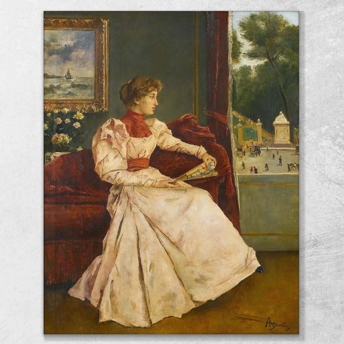 At Home Alfred Stevens stal15 canvas print 