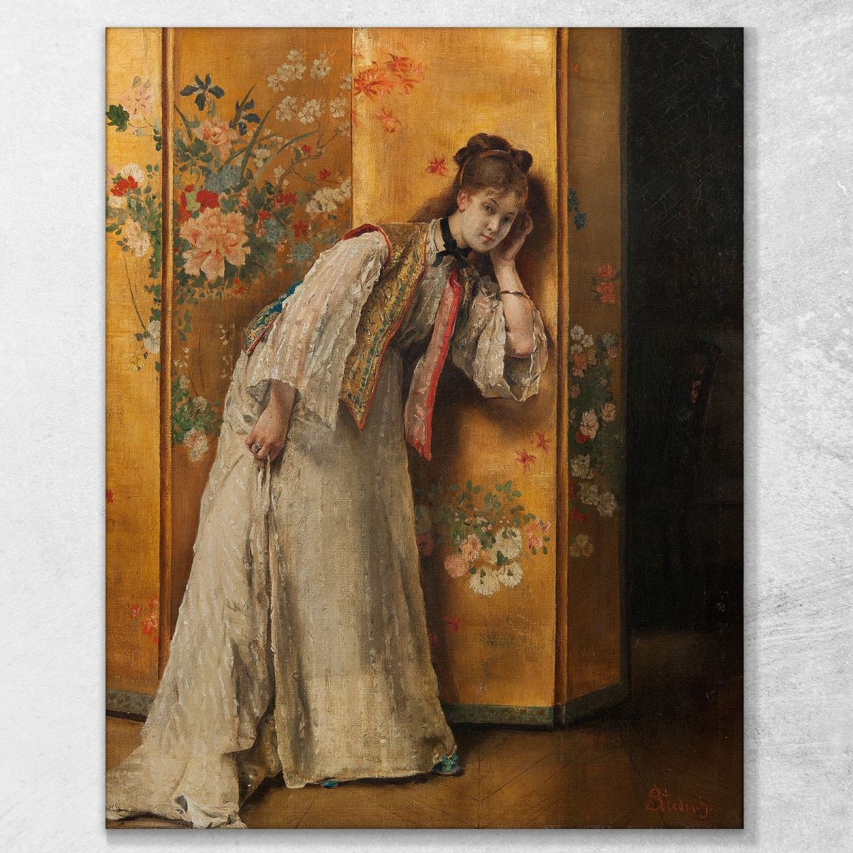 Curious Alfred Stevens stal17 canvas print 