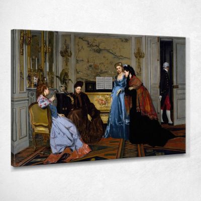 Elegant Figures In A Salon Alfred Stevens stal24 canvas print 