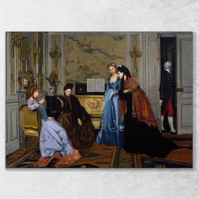 Elegant Figures In A Salon Alfred Stevens stal24 canvas print 