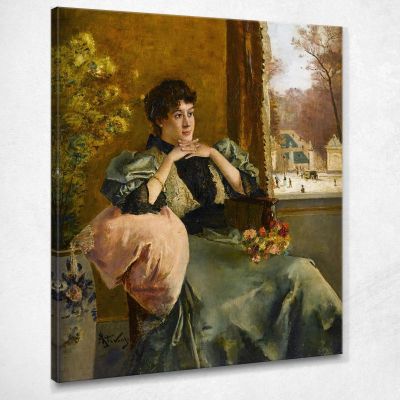 Pensive Woman Near Window Alfred Stevens stal30 canvas print 