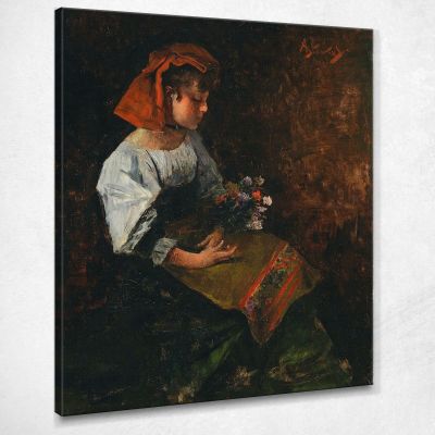 Young Italian Girl Alfred Stevens stal37 canvas print 