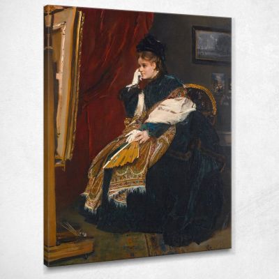 The Woman In Green In The Workshop Alfred Stevens stal40 canvas print 