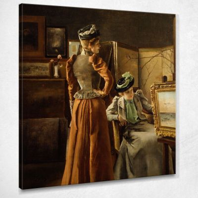 Looking At A Painting Alfred Stevens stal51 canvas print 