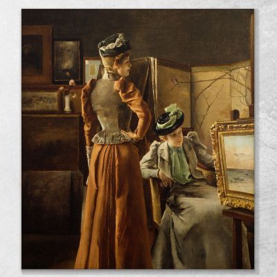 Looking At A Painting Alfred Stevens stal51 canvas print 