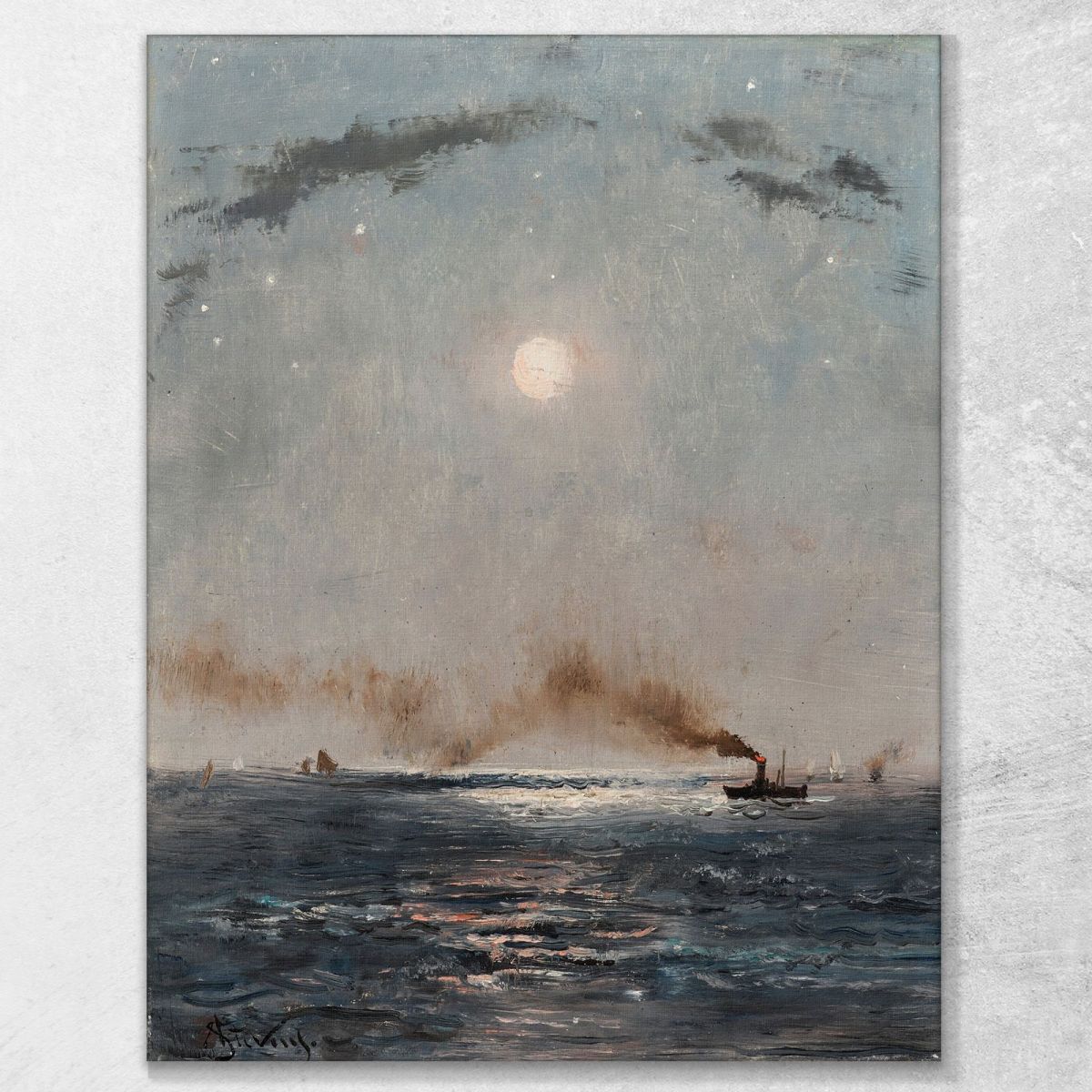 Night Navy Alfred Stevens stal59 canvas print 