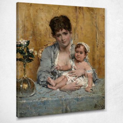 Mother And Child Alfred Stevens stal65 canvas print 