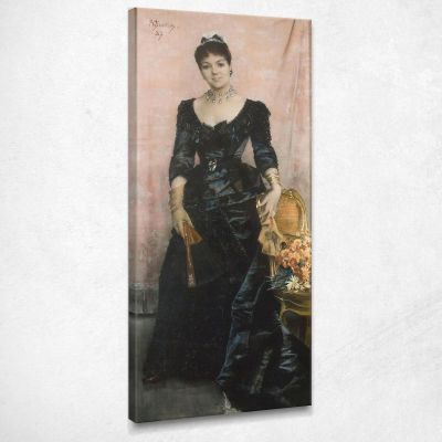 Portrait Of Baroness Du Mesnil De Saint-Front Alfred Stevens stal74 canvas print 