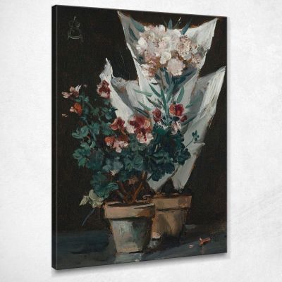 Still Life With Potted Geraniums Alfred Stevens stal81 canvas print 