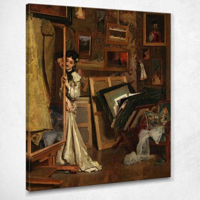 The Psyché My Studio Alfred Stevens stal90 canvas print 