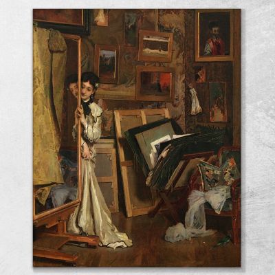 The Psyché My Studio Alfred Stevens stal90 canvas print 