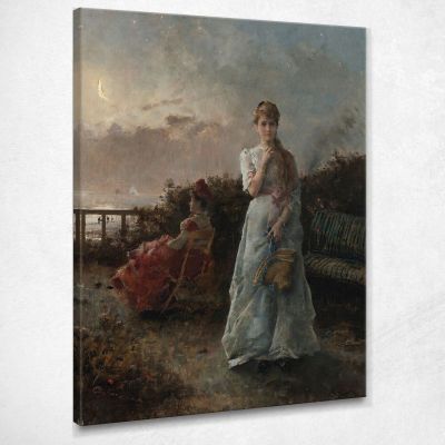 An Evening At The Sea Alfred Stevens stal94 canvas print 