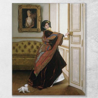 Will You Go Out With Me Fido Alfred Stevens stal96 canvas print 