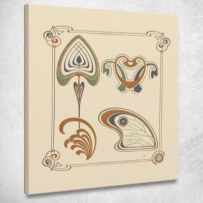 Abstract Design Based On Wings And Leaf Shapes Alphonse Mucha amu9 canvas print 