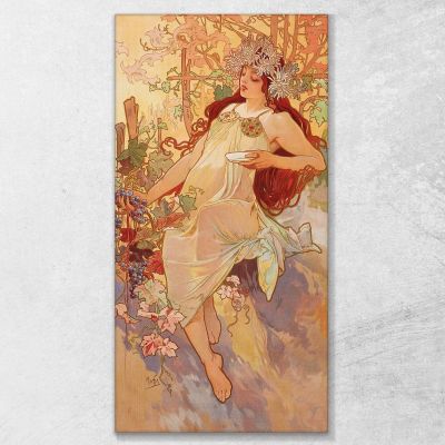 Autumn Four Season Alphonse Mucha amu19 canvas print 