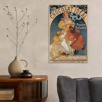 Ideal Chocolate Alphonse Mucha amu28 canvas print 